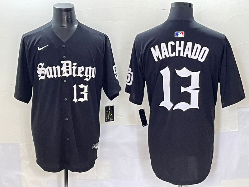 Men's San Diego Padres Manny Machado #13 Black Jersey